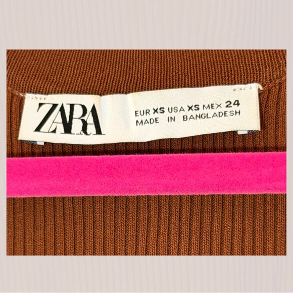 Zara Ribbed Rust/Brown Tank Top - Picture 3 of 3